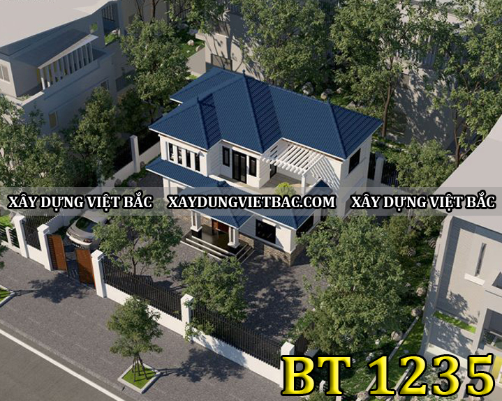 mau biet thu mai nhat 2 tang 13x8m