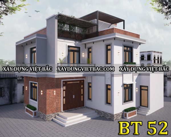mau biet thu hien dai 2 tang 13x10m