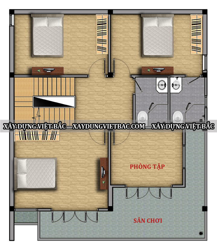 mau biet thu hien dai 3 tang 10x11.4m2