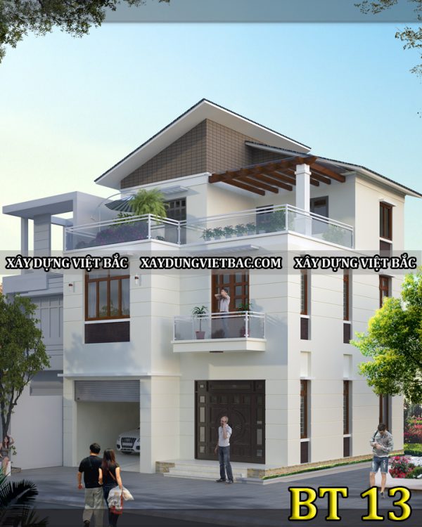 mau biet thu hien dai 3 tang 8x10.5m