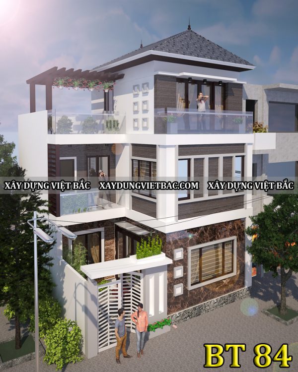 mau biet thu hien dai 3 tang 8x9.8m