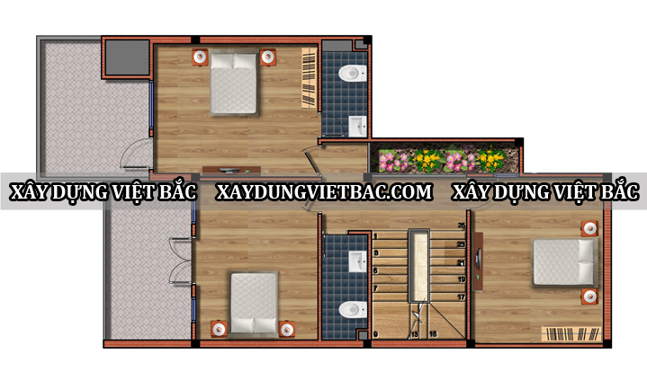 mau biet thu hien dai 3 tang 9x16.5m2