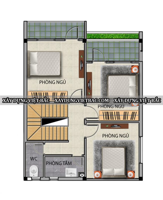 mau biet thu hien dai 3 tang 9.5x8m2
