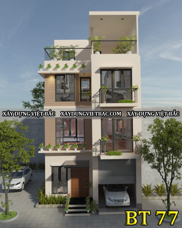mau biet thu hien dai 4 tang 7x11m