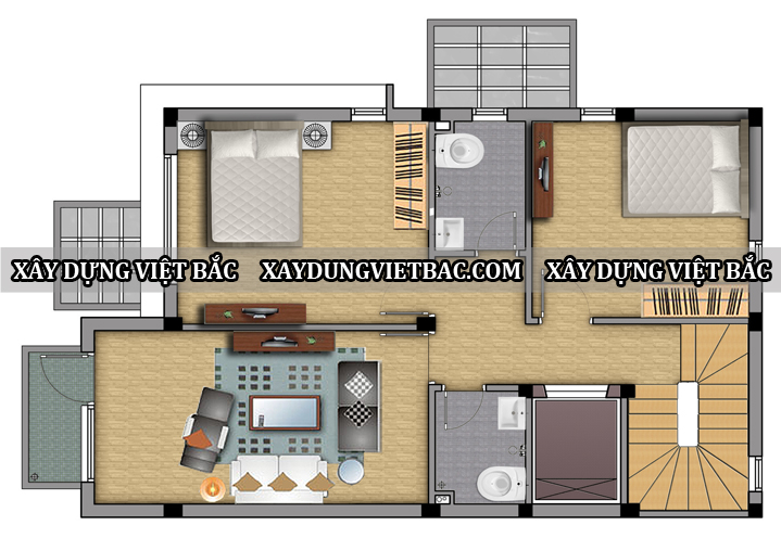 mau biet thu hien dai 4 tang 7x11m2