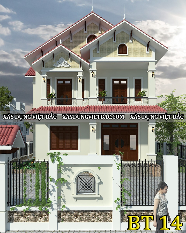 mau biet thu mai thai 2 tang 10x15m