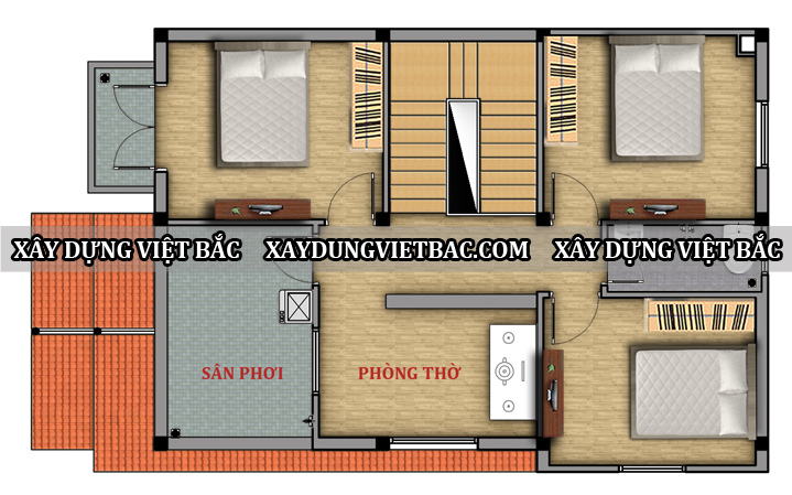 mau biet thu mai thai 2 tang 7.5x12.7m2