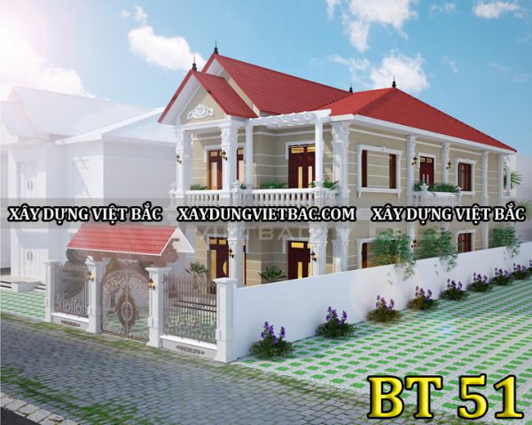 mau biet thu mai thai 2 tang 8x24m