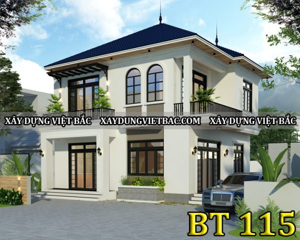 mau biet thu mai thai 2 tang 9x8m