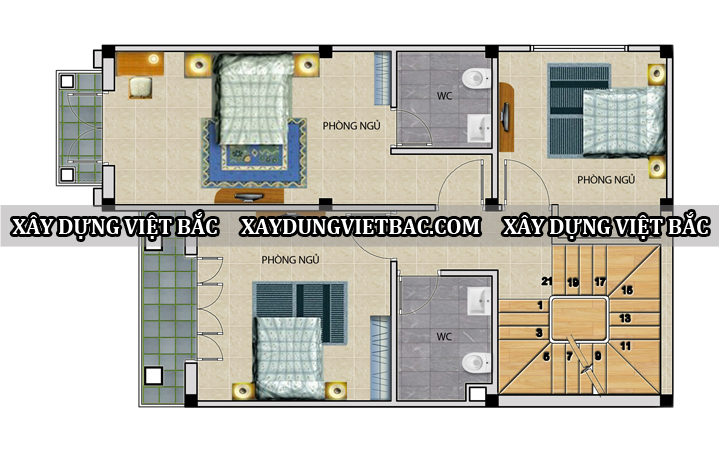 mau biet thu mai thai 3 tang 7x10.5m2