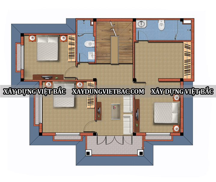 mau biet thu mai thai 3 tang 8x13m2