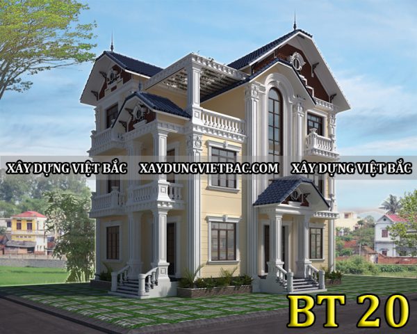 mau biet thu tan co dien 3 tang 9.5x12.5m