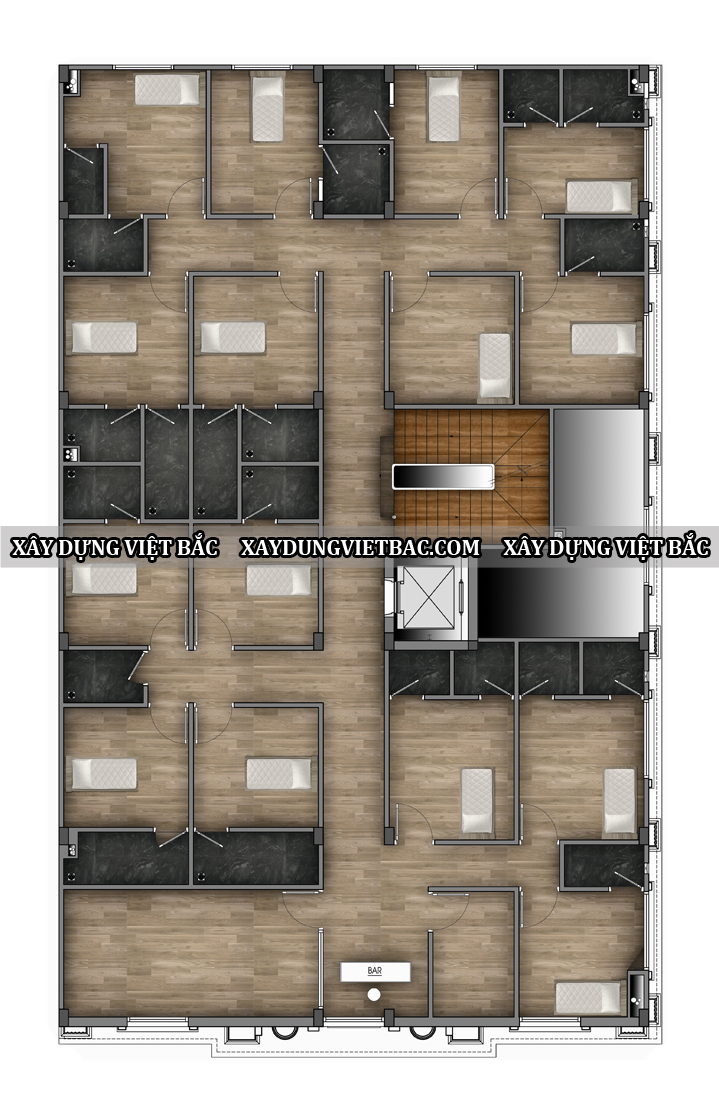 mau khach san tan co dien 3 tang 13x22m2