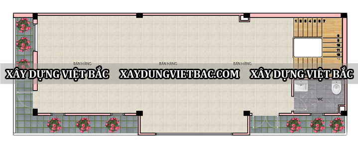 mau nha ong 2 mat tien 4 tang 5x16m2