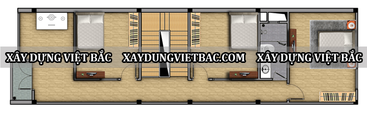 mau nha ong hien dai 2 tang 5.3x18m2