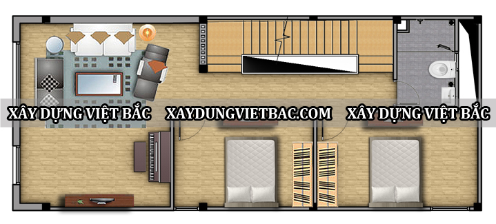 mau nha ong hien dai 2 tang 6x15.8m2