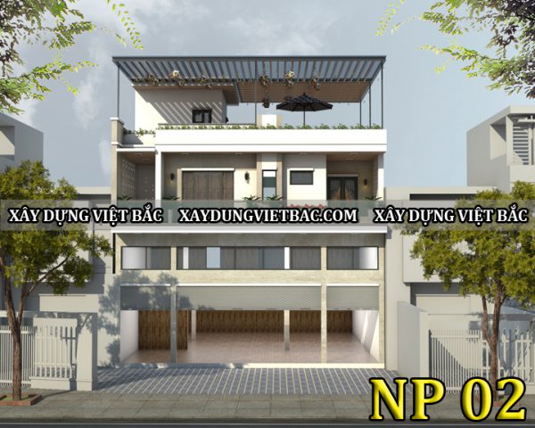 mau nha ong hien dai 3 tang 11x13m