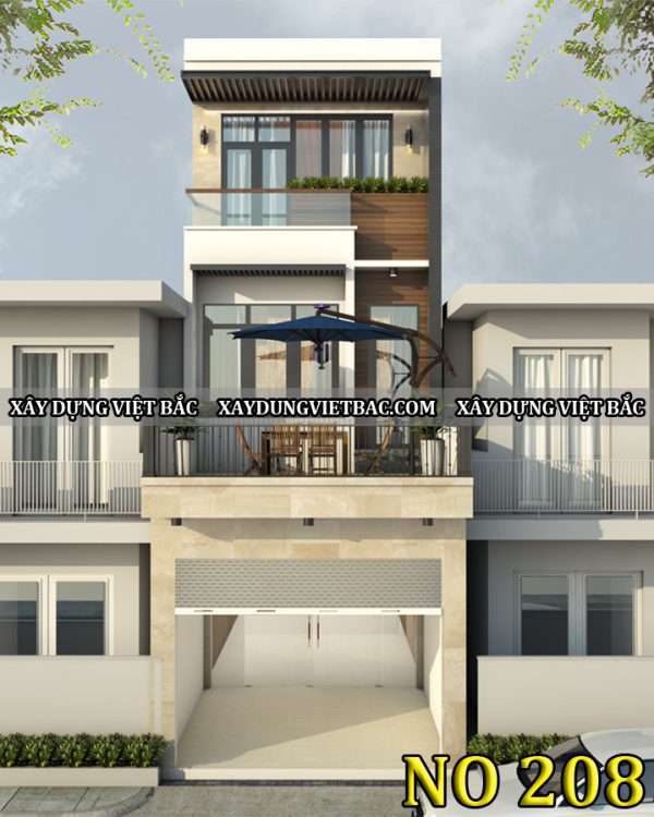 mau nha ong hien dai 3 tang 4.5x22m