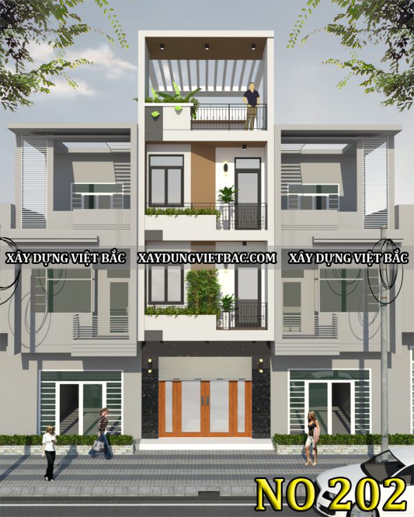 mau nha ong hien dai 4 tang 4.5x19m