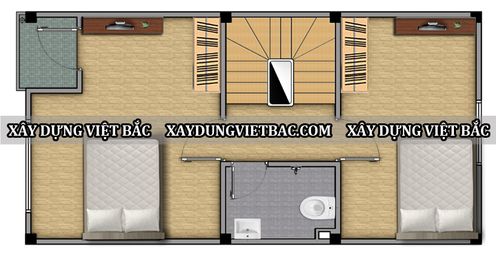 mau nha ong hien dai 4 tang 5x9.8m2