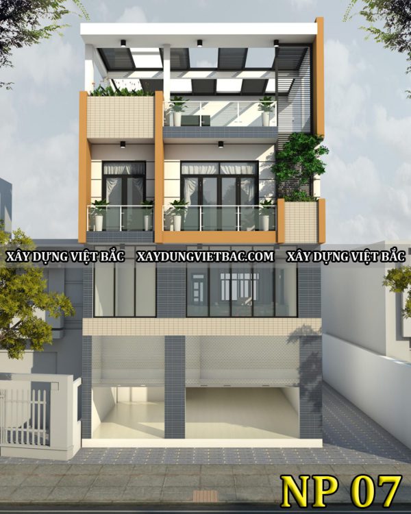 mau nha ong hien dai 4 tang 8.4x20m