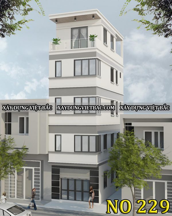 mau nha ong hien dai 5 tang 4.3x9m