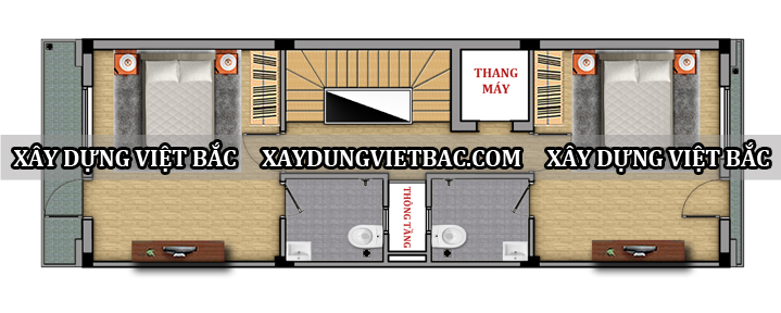 mau nha ong tan co dien 4 tang 5x14.2m2