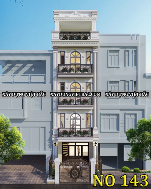 mau nha ong tan co dien 5 tang 4.5x12.2m