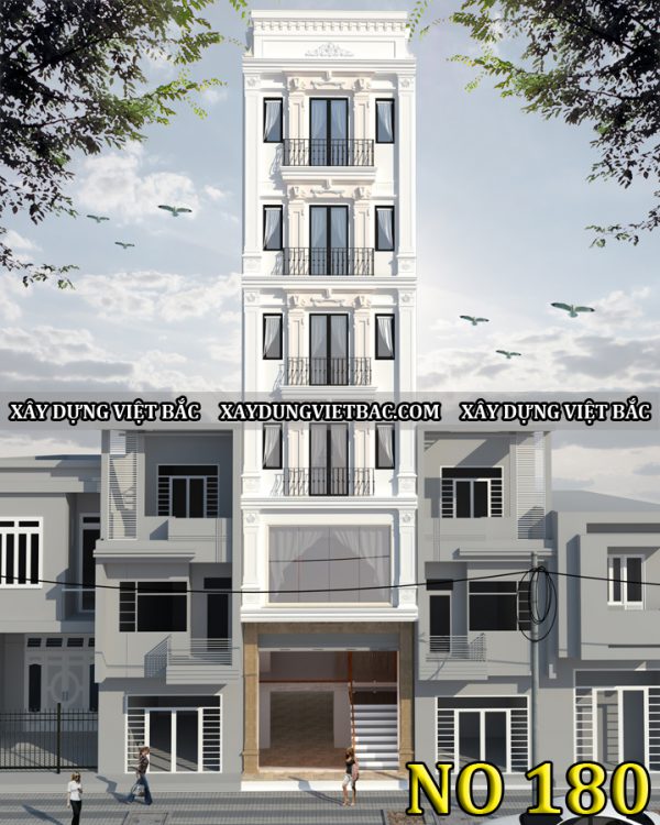 mau nha ong tan co dien 6 tang 5.2x17m