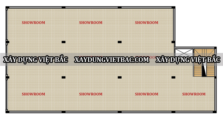 mau showroom 3 tang 12.9x25.5m2