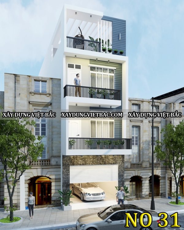 thiet ke nha ong hien dai 4 tang 5x17m