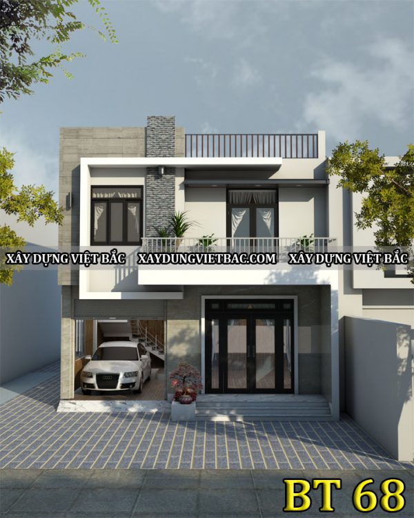 mau biet thu hien dai 2 tang 8x12m