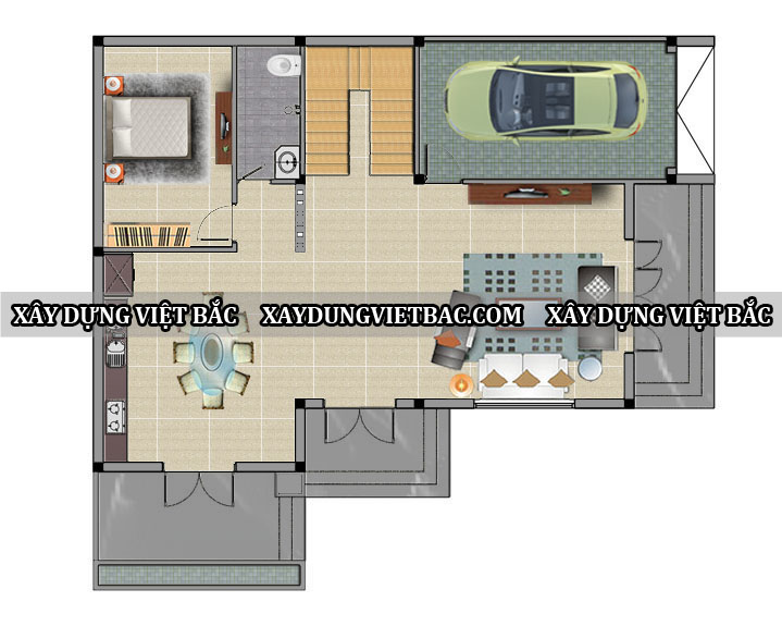 mau biet thu hien dai 3 tang 14.7x10.3m2