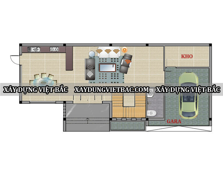 mau biet thu hien dai 3 tang 7.5x17.5m2