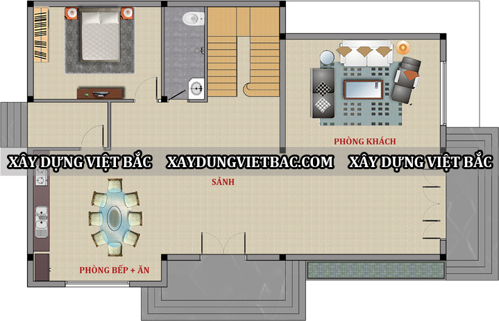 mau biet thu mai thai 2 tang 10.7x15m2