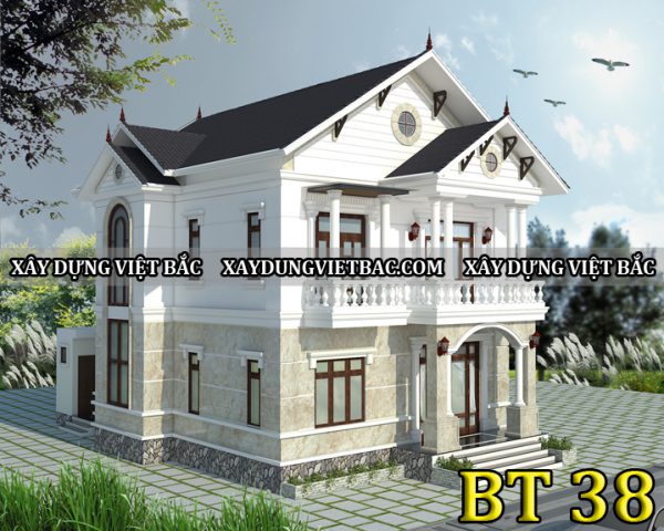 mau biet thu mai thai 2 tang 10x14.5m