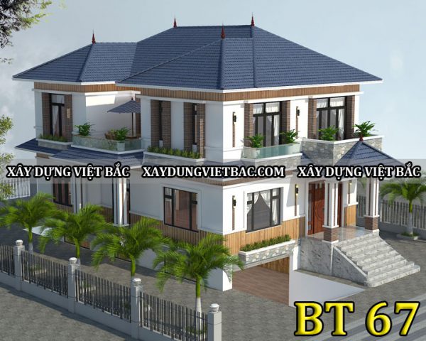 mau biet thu mai thai 2 tang 10x17m