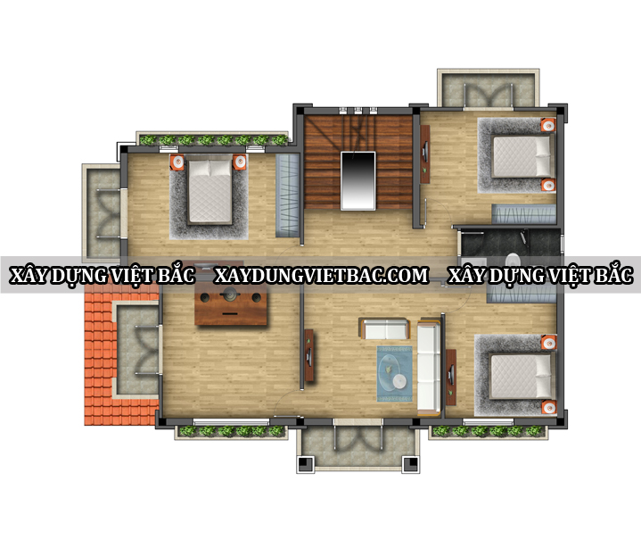 mau biet thu mai thai 2 tang 12.5x15m2