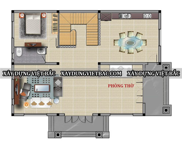 mau biet thu mai thai 2 tang 14.2x10m2