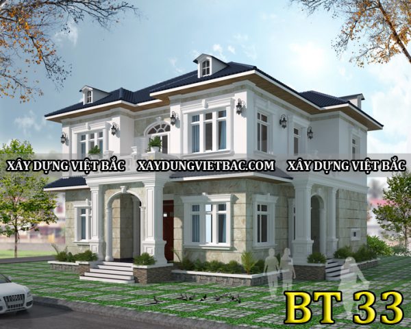 mau biet thu mai thai 2 tang 15x13m