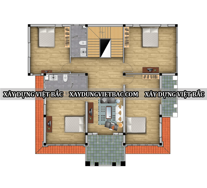 mau biet thu mai thai 2 tang 15x13m2