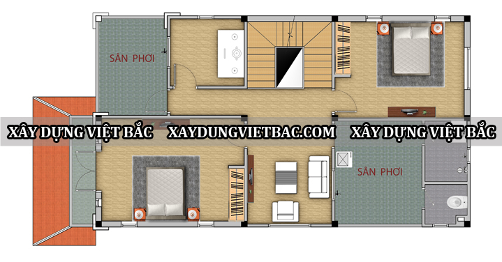 mau biet thu mai thai 2 tang 8x14m2