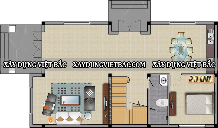 mau biet thu mai thai 2 tang 8x15m2