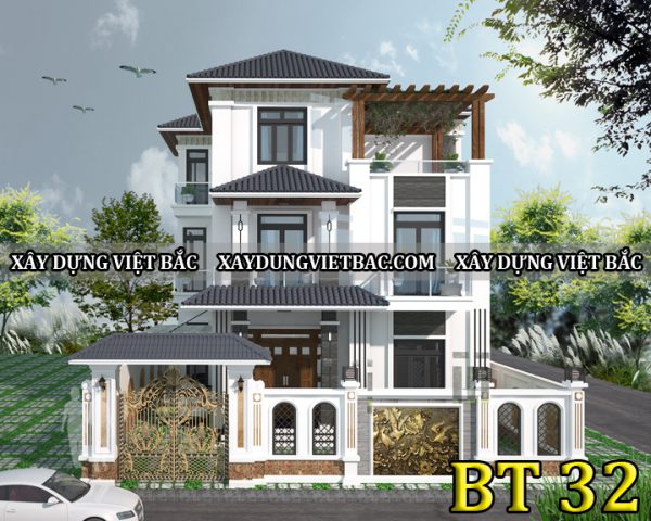 mau biet thu mai thai 3 tang 11x13m
