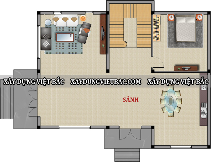 mau biet thu mai thai 3 tang 13x11m3