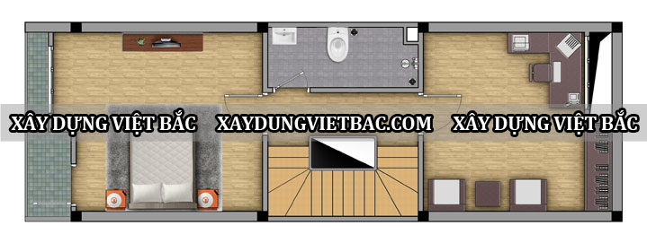 mau nha ong hien dai 2 tang 4.2x12m2