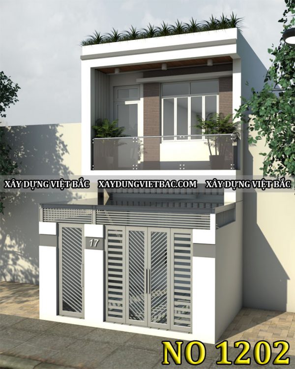 mau nha ong hien dai 2 tang 4.5x12m