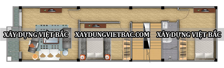 mau nha ong hien dai 2 tang 4.5x16m2