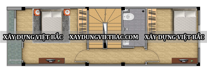 mau nha ong hien dai 2 tang 4x12.5m2