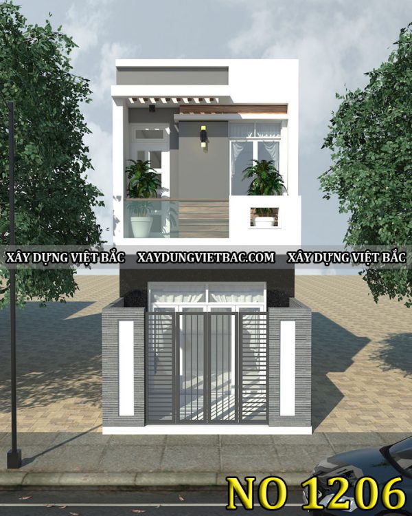 mau nha ong hien dai 2 tang 4x13m